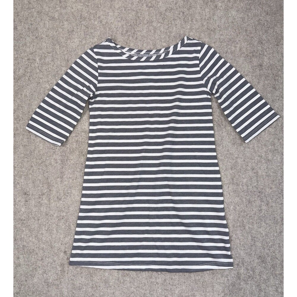 Old Navy Girls 3T Gray White Long Sleeve Tunic Shirt Or Dress